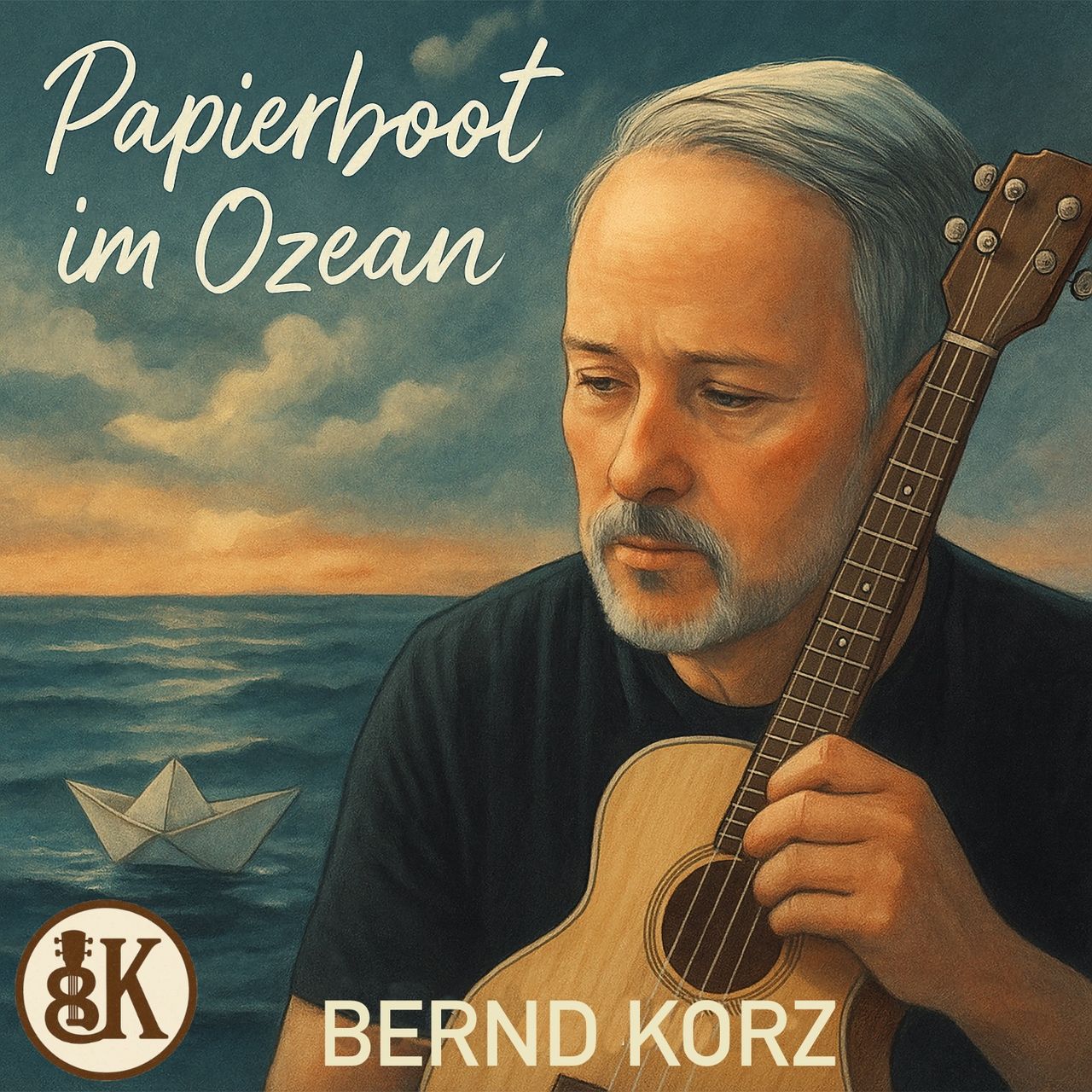 "A womoan with a paperboat in her hands and a man sleeping"